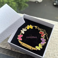 Colorful Butterflies Name Bracelet